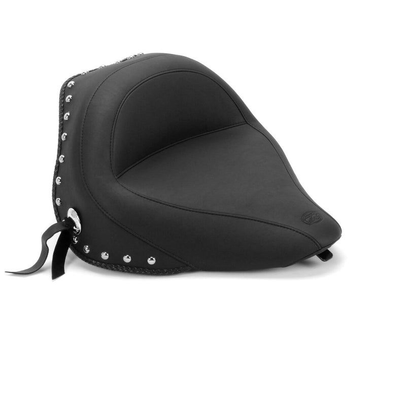 MUSTANG Wide Solo Touring Seat - Chrome Studs with Conchos - Softail '11-'17