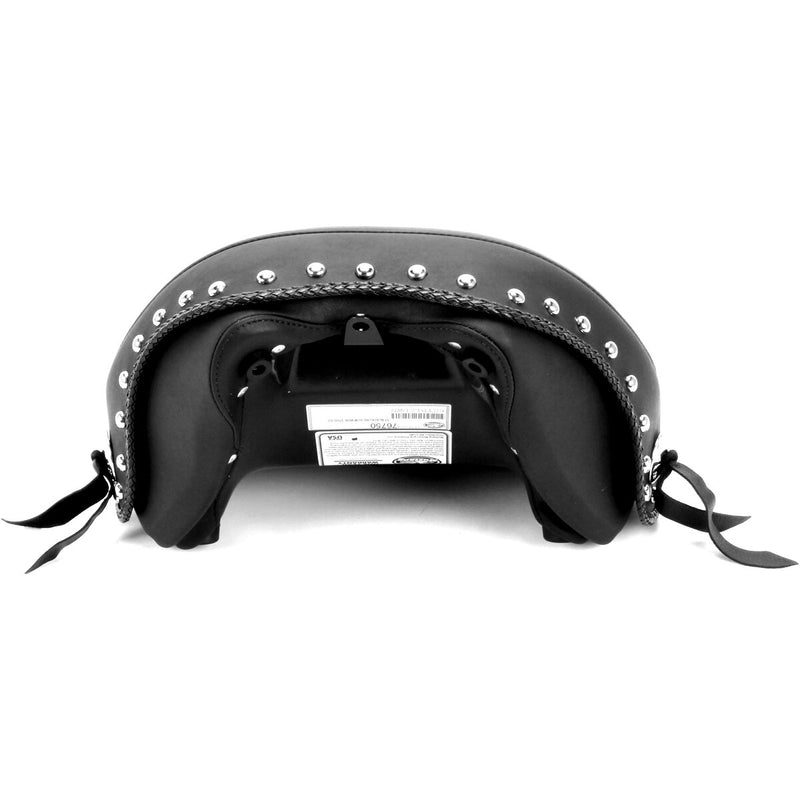 MUSTANG Wide Solo Touring Seat - Chrome Studs with Conchos - Softail '11-'17