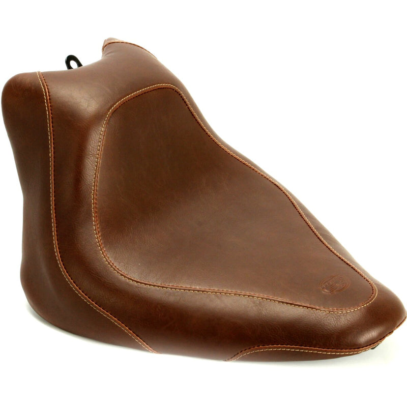 MUSTANG Wide Tripper™ Solo Seat - Smooth - Brown - Softail '11-'17