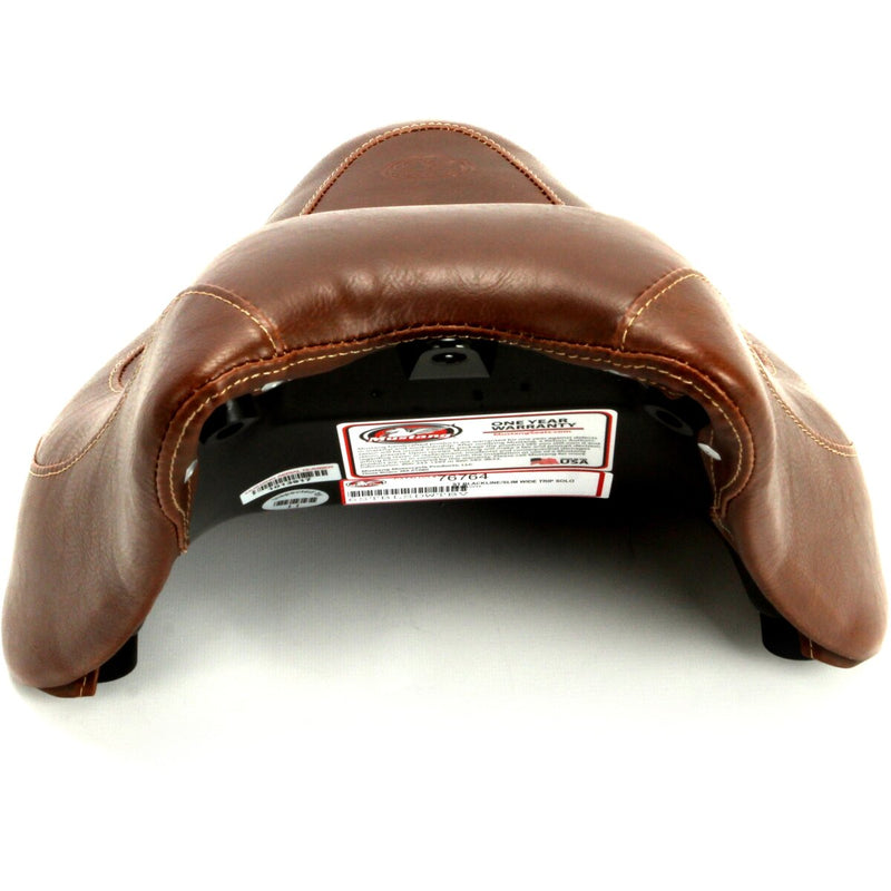 MUSTANG Wide Tripper™ Solo Seat - Smooth - Brown - Softail '11-'17