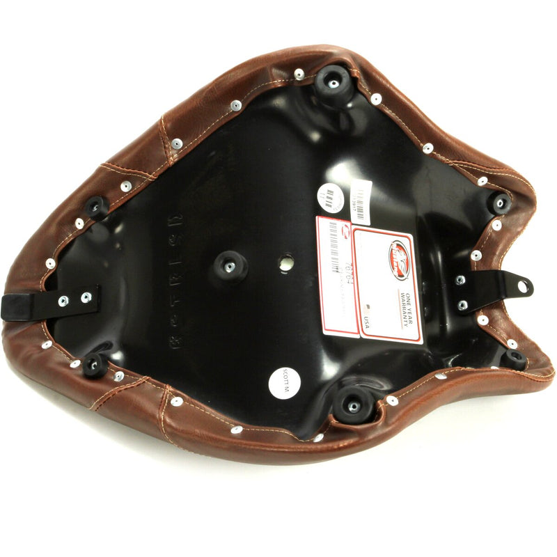 MUSTANG Wide Tripper™ Solo Seat - Smooth - Brown - Softail '11-'17