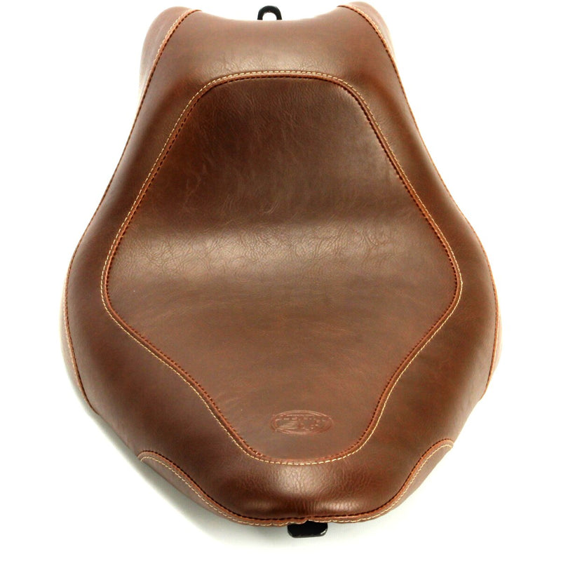 MUSTANG Wide Tripper™ Solo Seat - Smooth - Brown - Softail '11-'17