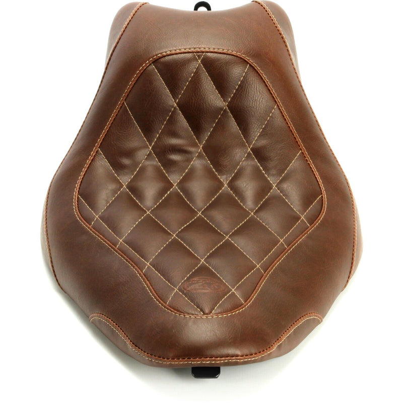 MUSTANG Wide Tripper™ Solo Seat - Diamond - Brown - Softail '11-'17
