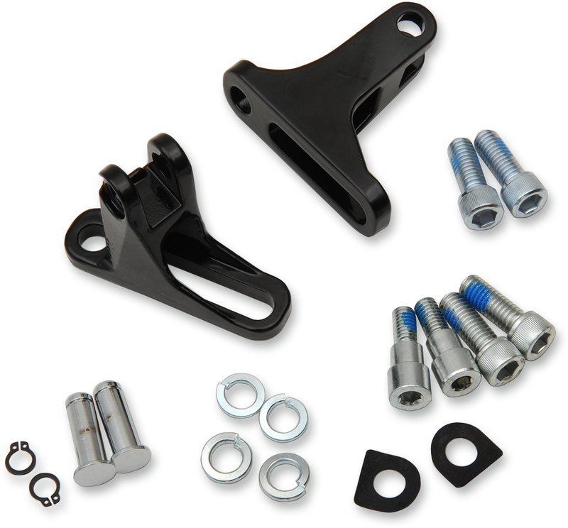 DRAG SPECIALTIES Short Passenger Footpeg Mount Kit - Gloss Black - Touring '93-'22