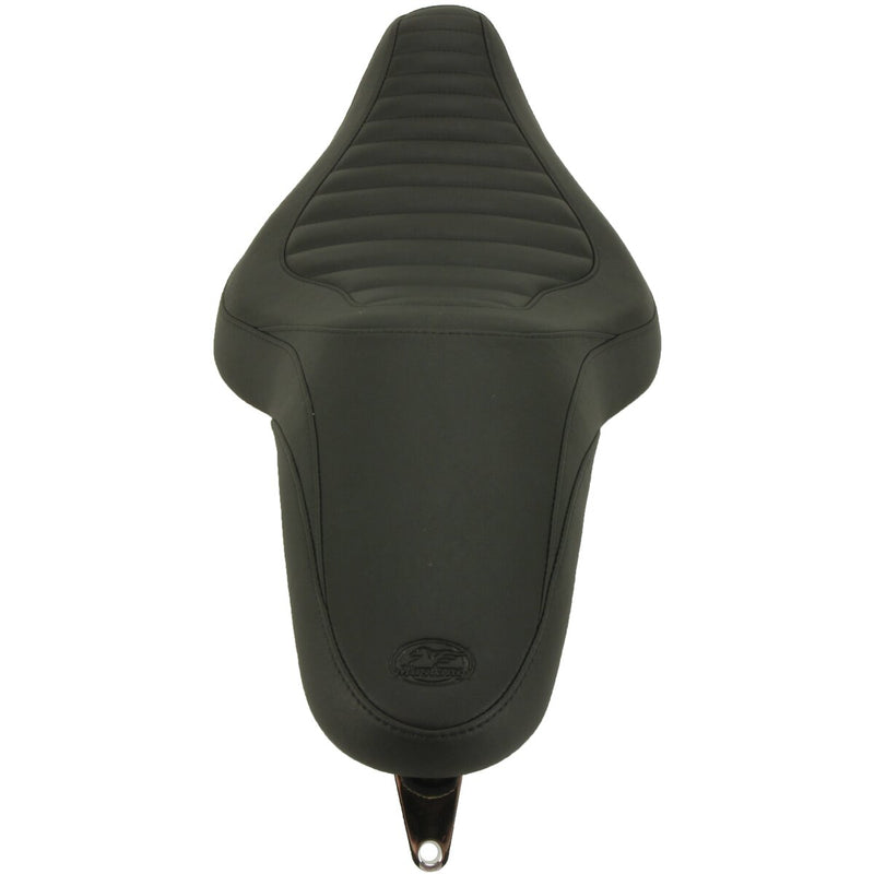 MUSTANG Tripper Fastback™ One-Piece 2-Up Seat - Tuck-n-Roll - Black - Sportster '10-'21