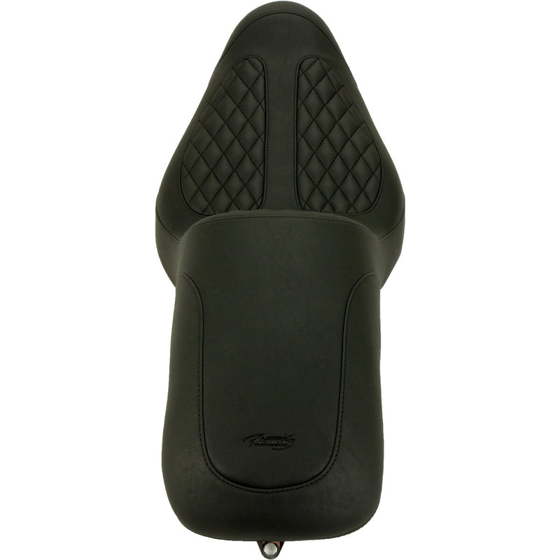 MUSTANG Dave Perewitz Signature Series Fastback 2-Up Seat - Black - Softail '01-'17