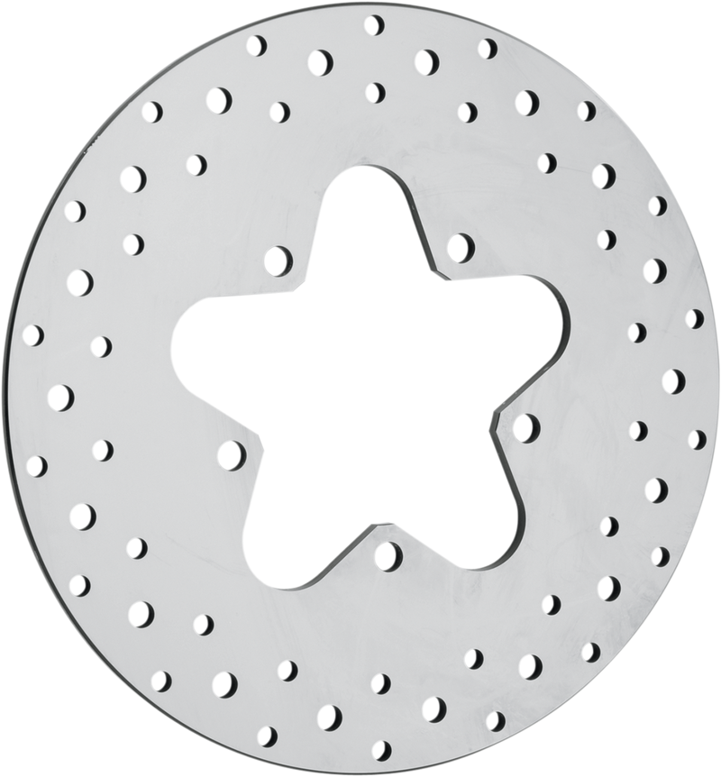 DRAG SPECIALTIES Polished Stainless Steel Drilled Rear Brake Rotor - 11.5"