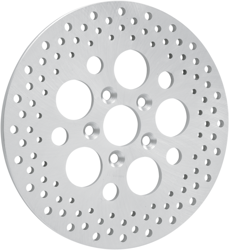 DRAG SPECIALTIES Polished Stainless Steel Drilled Rear Brake Rotor - 11.875"