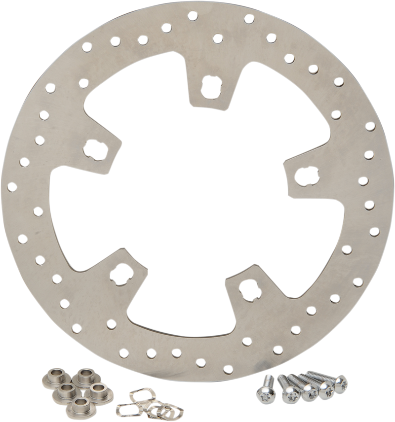 DRAG SPECIALTIES Stainless Steel Drilled Front Brake Rotor - 11.8" - Touring '14-'19