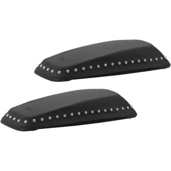 MUSTANG Chrome Studded Saddlebag Lid Covers - Black - Touring '14-'24