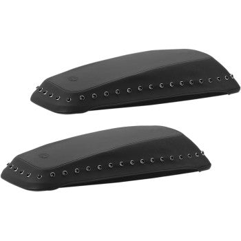 MUSTANG Black Pearl-Center Studded Saddlebag Lid Covers - Black - Touring '14-'24