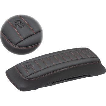 MUSTANG Deluxe Saddlebag Lid Covers - Black/Red - Touring '93-'13