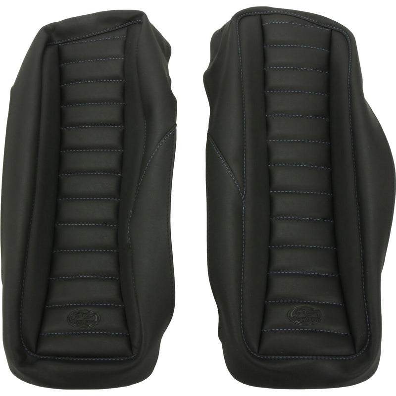MUSTANG Deluxe Saddlebag Lid Covers - Black/Blue - Touring '93-'13