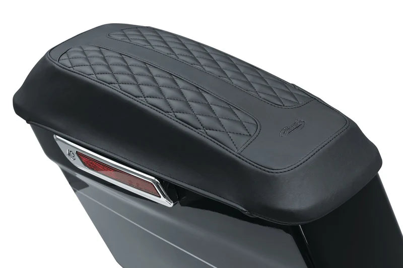 MUSTANG Signature Series by Perewitz Saddlebag Lid Covers - Diamond Stitch Inlays - Touring '14-'24