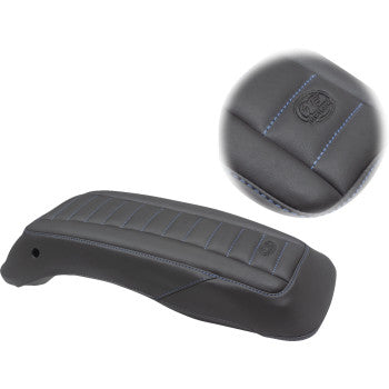 MUSTANG Deluxe Saddlebag Lid Covers - Black/Blue - Touring '14-'24