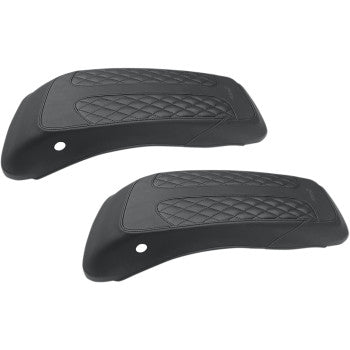 MUSTANG Signature Series by Perewitz Saddlebag Lid Covers - Diamond Stitch Inlays - Touring '14-'24