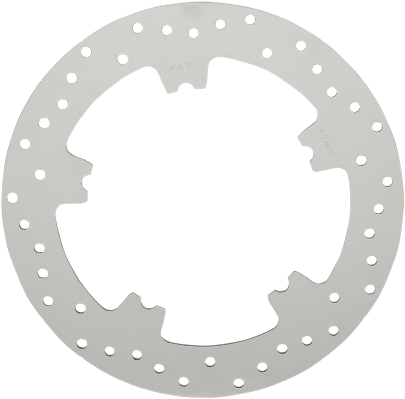 DRAG SPECIALTIES Polished Stainless Steel Drilled Front Brake Rotor - 11.8"