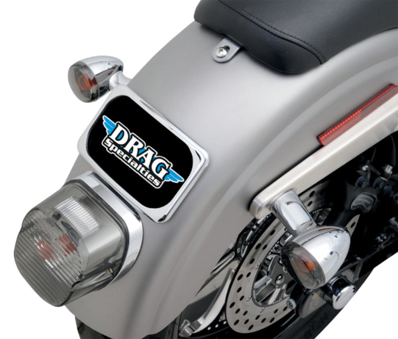 DRAG SPECIALTIES Small Radius Three-Bolt Style License Plate Mount Assembly - Chrome