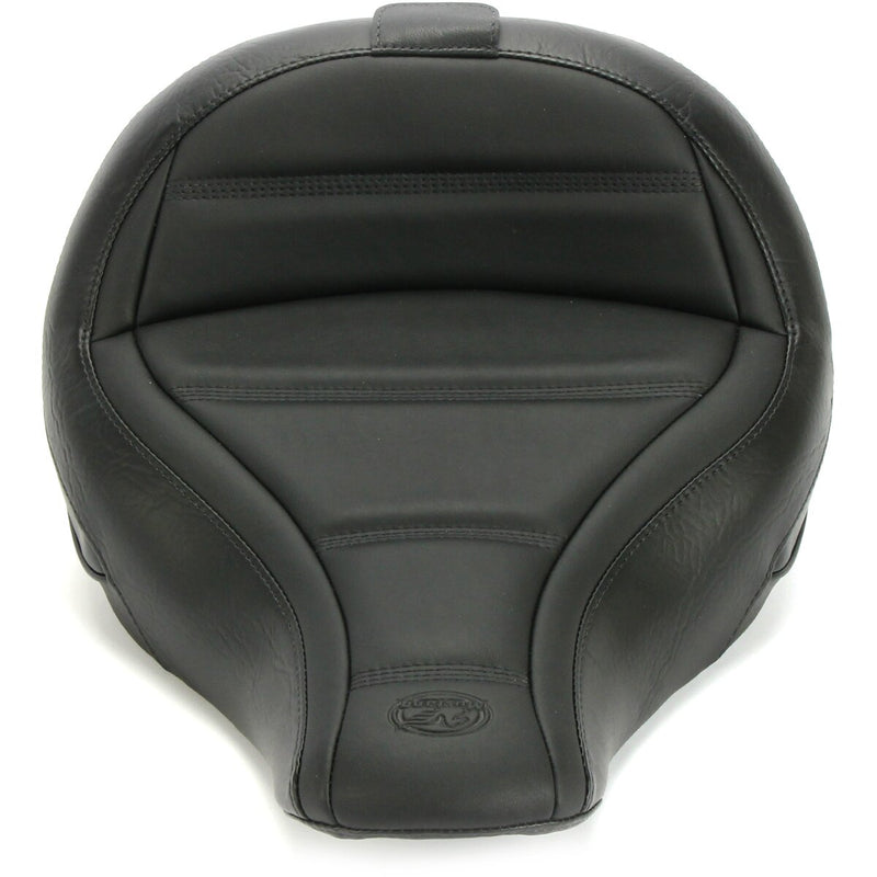 MUSTANG Wide Solo Touring Seat with Drivers Backrest - Quad Stich - Black - Softail '18-'21