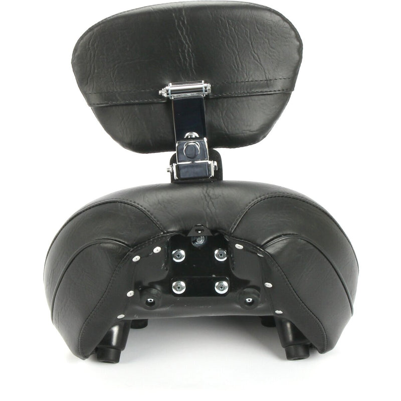 MUSTANG Wide Solo Touring Seat with Drivers Backrest - Quad Stich - Black - Softail '18-'21