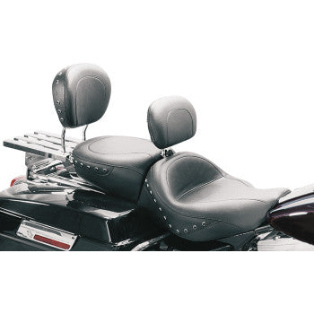 MUSTANG Driver Backrest Kit - Smooth - Black Studs - FLH '97-'07