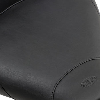 MUSTANG Vintage Wide Solo Seat With Drivers Backrest - Black - Smooth - FLH '97-'07