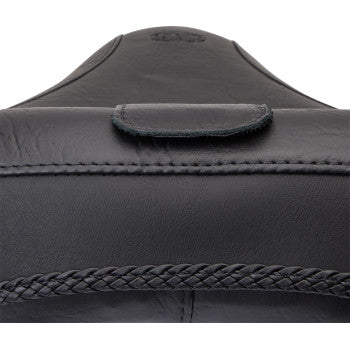 MUSTANG Vintage Wide Touring Solo Seat With Backrest - Smooth - Black - Softail '00-'05