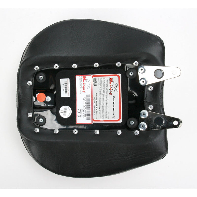 MUSTANG 14 in. Wide Touring Passenger Recessed Seat - Smooth - Black - FL/FX '00-'07