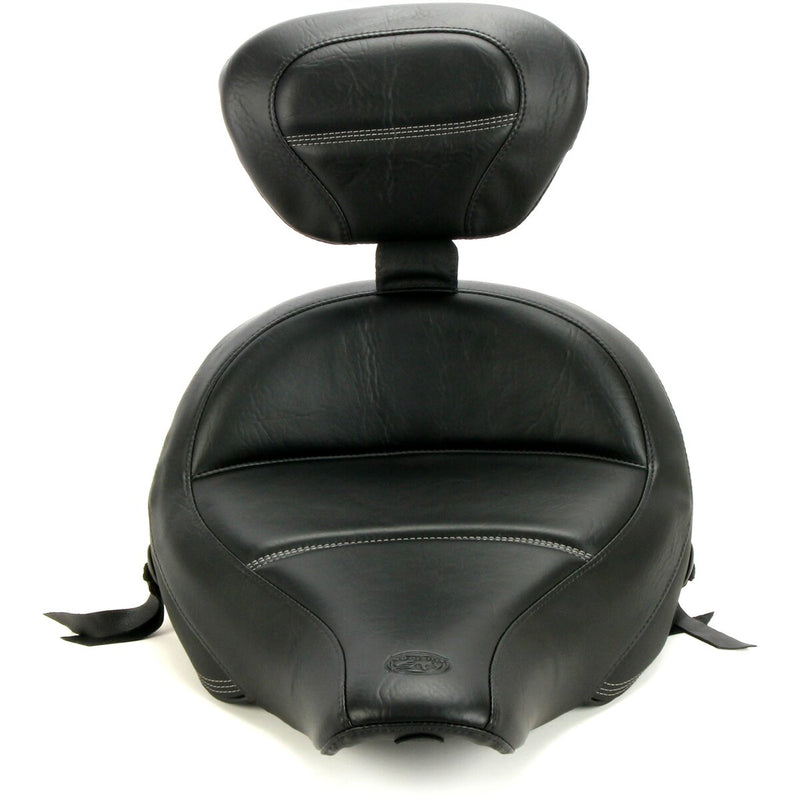 MUSTANG Max Profile Solo Touring Seat - with Driver Backrest - Black - Original - Softail '18-'21