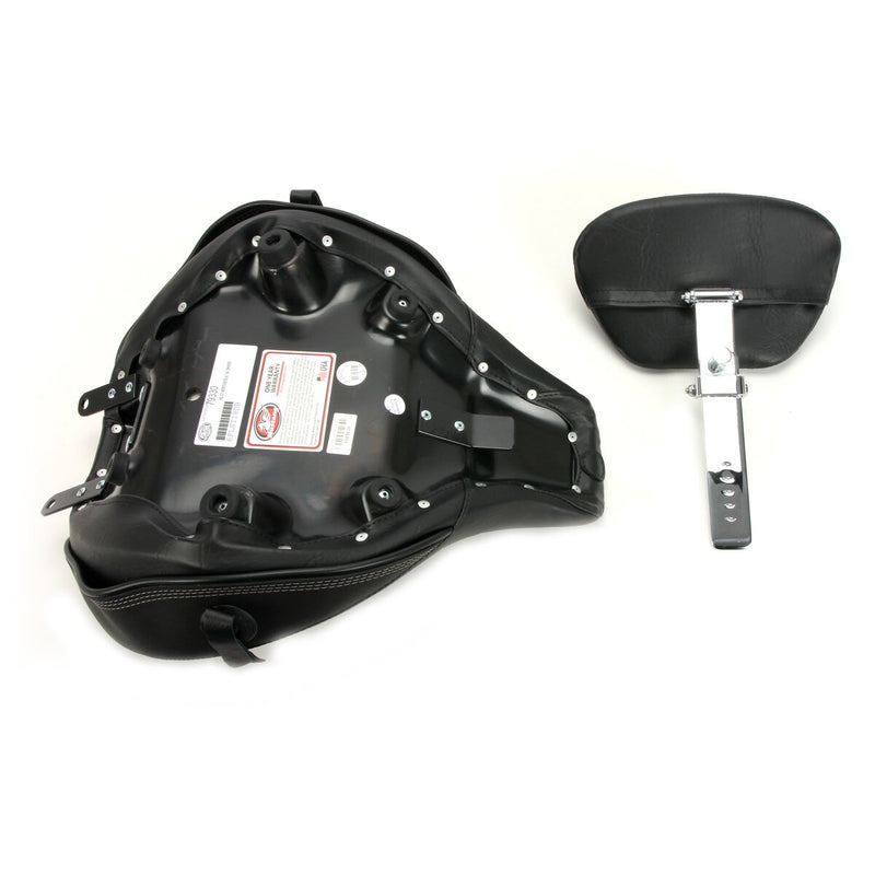 MUSTANG Max Profile Solo Touring Seat - with Driver Backrest - Black - Original - Softail '18-'21