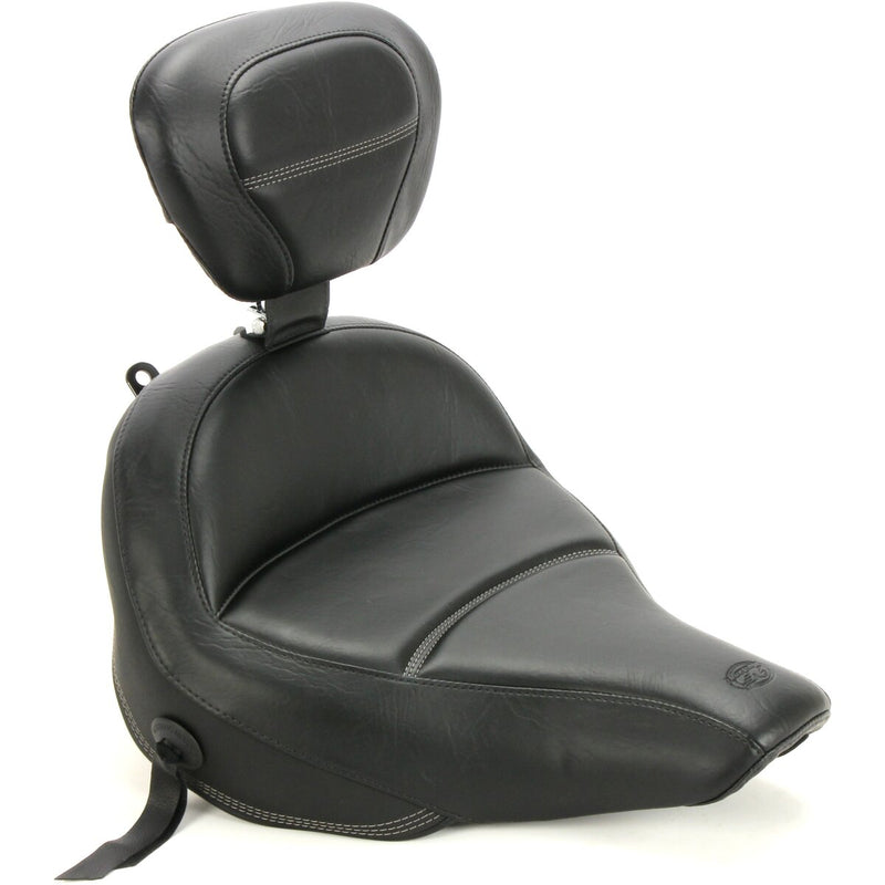 MUSTANG Max Profile Solo Touring Seat - with Driver Backrest - Black - Original - Softail '18-'21