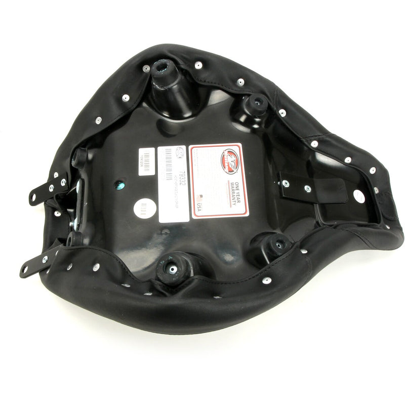 MUSTANG Wide Tripper™ Solo Seat with Backrest - Smooth - Black - Softail '18-'21