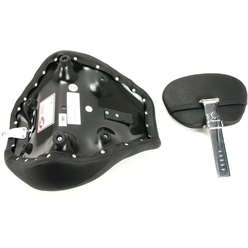 MUSTANG Max Profile Solo Touring Seat - with Driver Backrest - Black - Trapezoid Stitch - Softail '18-'21