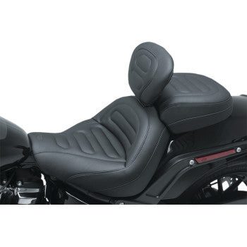 MUSTANG Max Profile Passenger Touring Seat - Black - Trapezoid Stitch - FXFB/FXFB '18-'21
