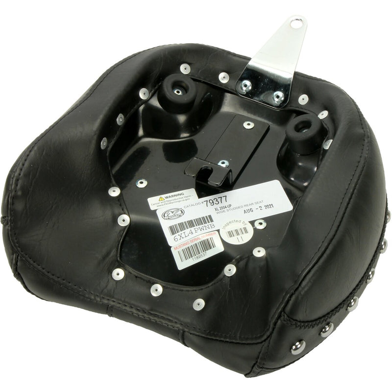 MUSTANG Wide Recessed Rear Seat - Chrome Studs - Black - XL '04-'21
