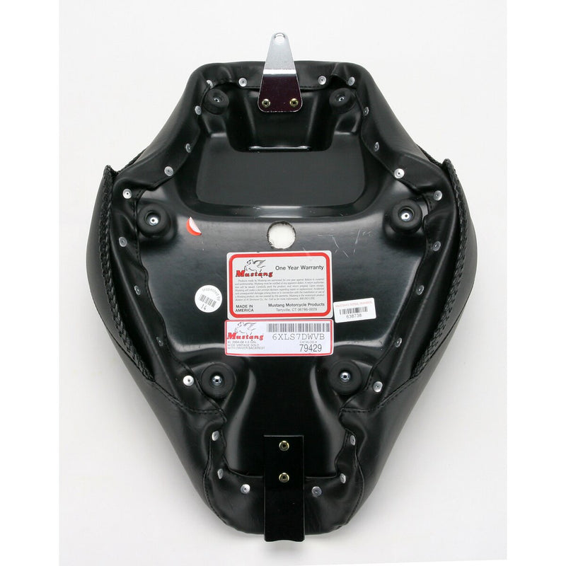 MUSTANG Wide Solo Seat - With Removable Backrest - Vintage - Black - Smooth - Sportster '04-'21