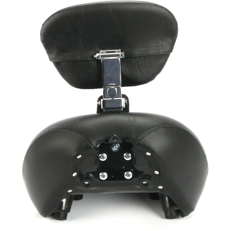 MUSTANG Touring Solo Seat with Drivers Backrest - Cube Stitch - Black - Softail '18-'21