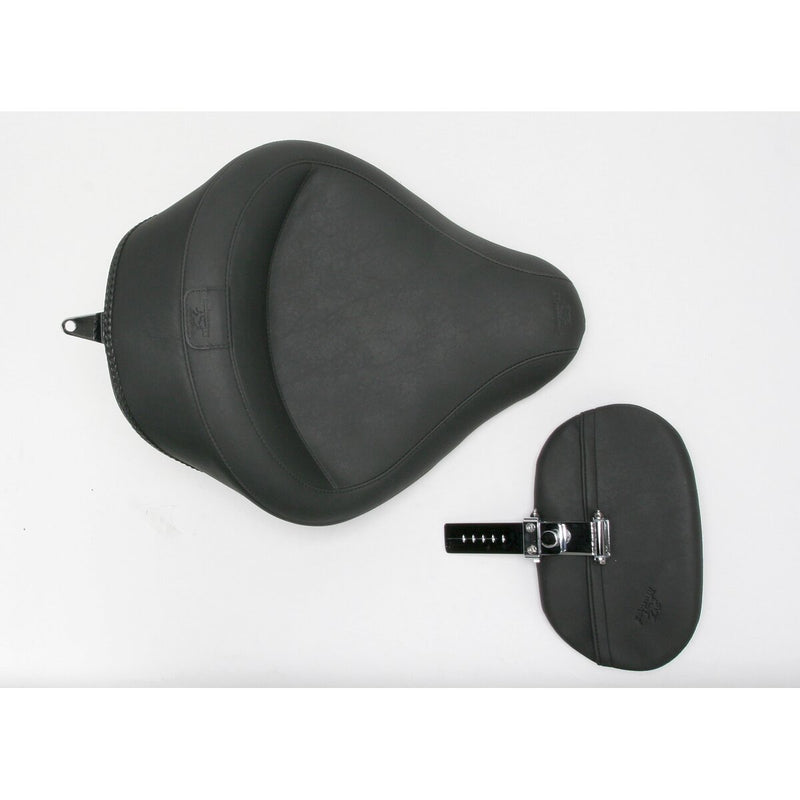 MUSTANG Wide Solo Seat with Removable Backrest - Smooth - Softail '06-'17
