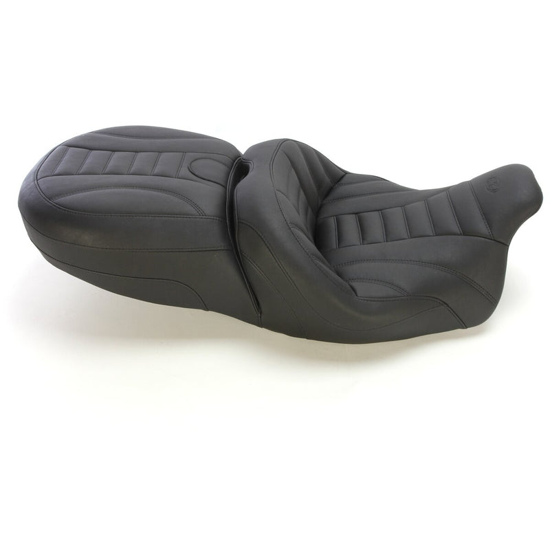 MUSTANG Touring Vintage Standard Reach One-Piece 2-Up Seat with Driver Backrest Receiver - FLRT/FLTRT '15-'25