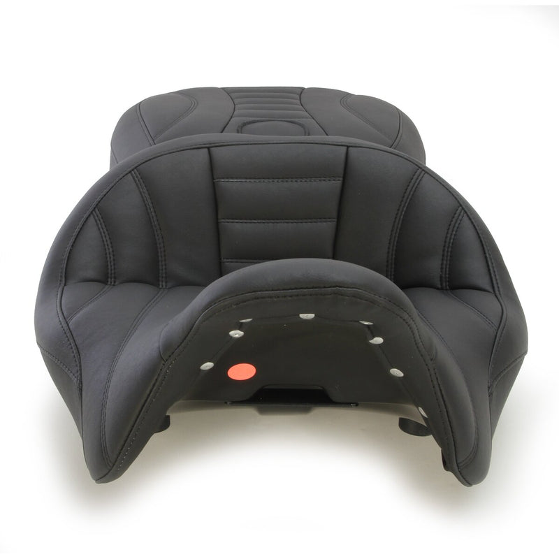 MUSTANG Touring Vintage Standard Reach One-Piece 2-Up Seat with Driver Backrest Receiver - FLRT/FLTRT '15-'25