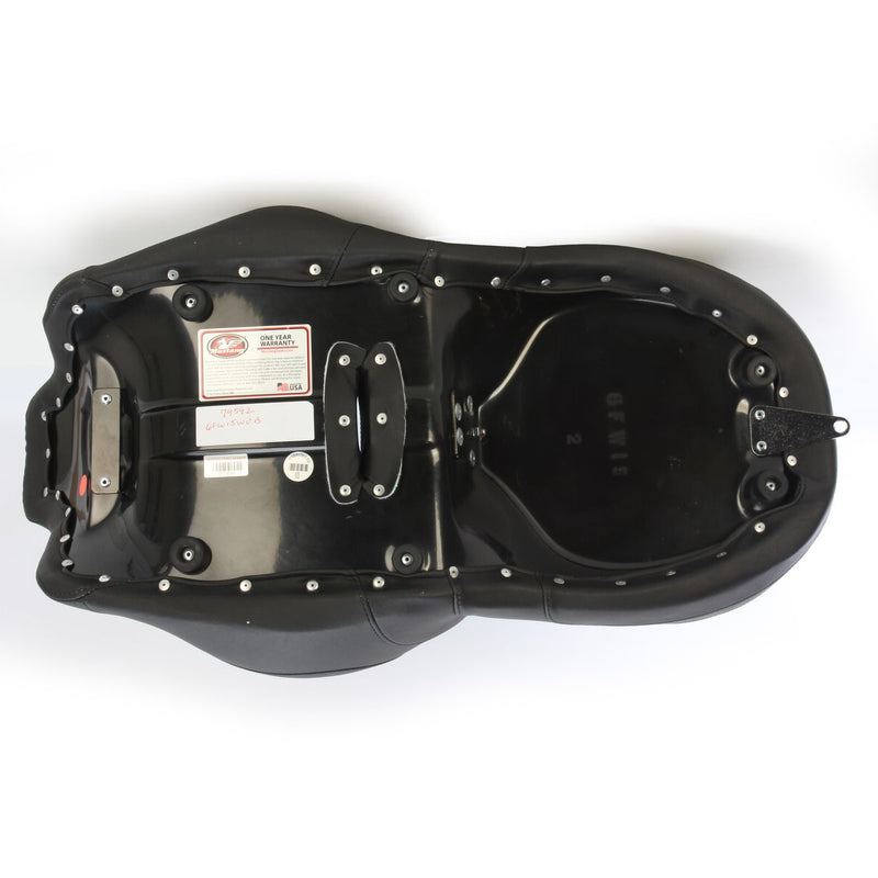 MUSTANG Touring Vintage Standard Reach One-Piece 2-Up Seat with Driver Backrest Receiver - FLRT/FLTRT '15-'25