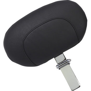 MUSTANG Wide Solo Seat with Drivers Backrest - Chrome Studs and Conchos - Black - Touring '08-'21