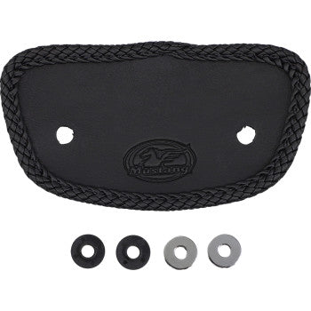 MUSTANG Wide Solo Seat with Drivers Backrest - Chrome Studs and Conchos - Black - Touring '08-'21