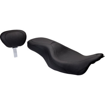 MUSTANG Wide Tripper™ One-Piece 2-Up Seat- With Driver Backrest - Touring '08-'21