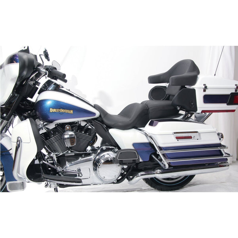 MUSTANG Lowdown™ One-Piece 2-Up Seat - with Driver Backrest Receiver - Plain - Touring '08-'21