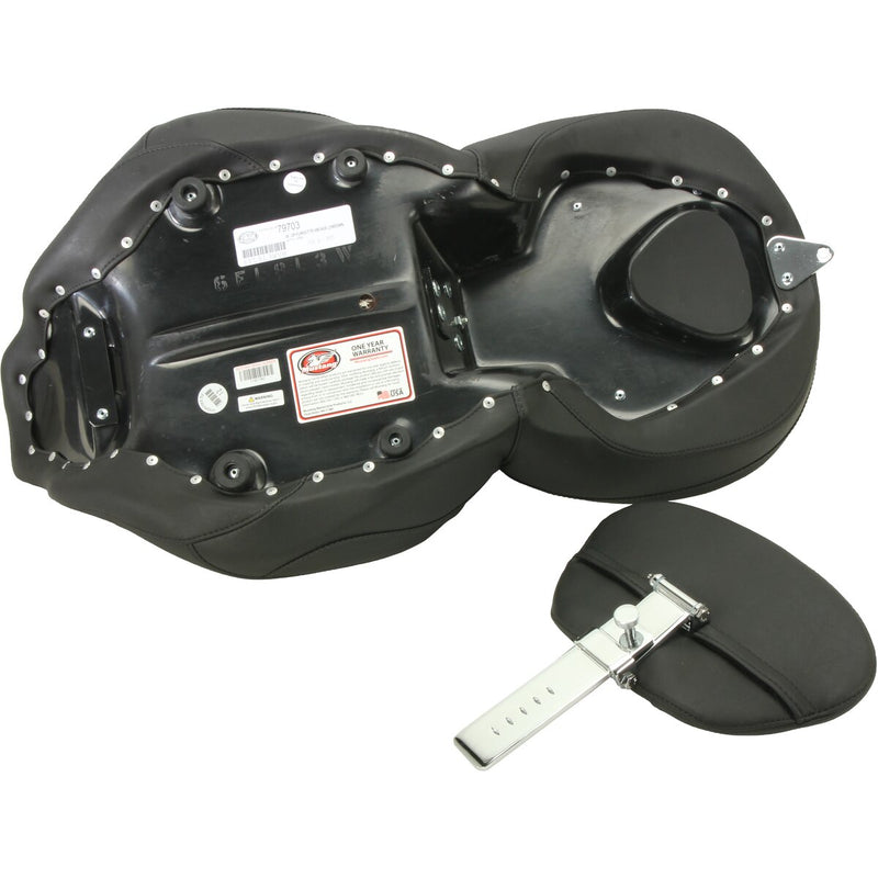 MUSTANG Lowdown™ One-Piece 2-Up Seat - with Driver Backrest - Plain - Touring '08-'21