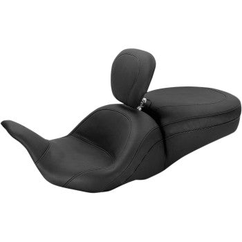 MUSTANG Lowdown™ One-Piece 2-Up Seat - with Driver Backrest - Plain - Touring '08-'21