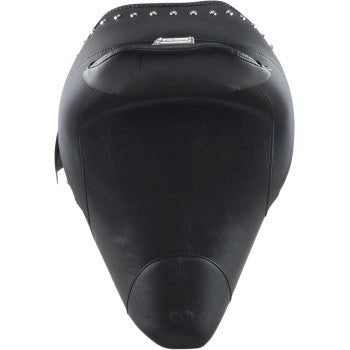 MUSTANG Solo Seat - Wide - Driver's Backrest - Chrome Studs and Conchos - Indian '14-'24