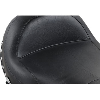 MUSTANG Solo Seat - Wide - Driver's Backrest - Chrome Studs and Conchos - Indian '14-'24