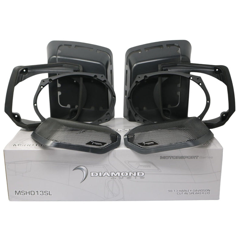 DIAMOND AUDIO ( 2 & 4 OHM ) HXM69F2BKLK13 1998-2013 HARLEY DAVIDSON® CUT IN SPEAKER LID KIT WITH HXM69F2BK